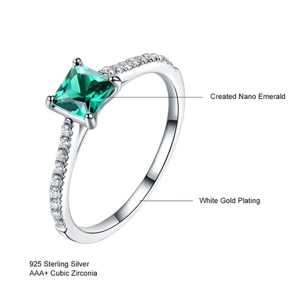 Verdantia™  Emerald Gemstone Rings - 925 Sterling Silver - Fine Jewelry