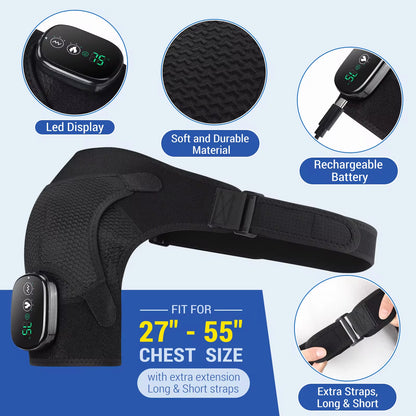 Electric Shoulder Massager Heating Vibration Massage Belt Hot Compress Knee Pads Shoulder Elbow Brace Rechargeable